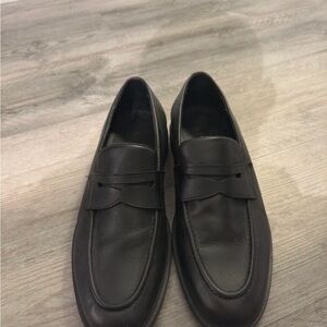 Zara Black Leather Loafers for Men